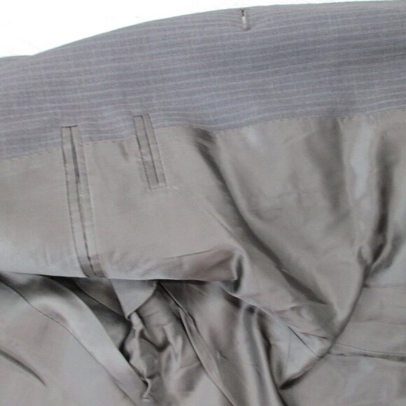 Blazer Jacket Mens Brown Striped Single Breasted Notch Lapel Button Front 52R - Picture 6 of 13